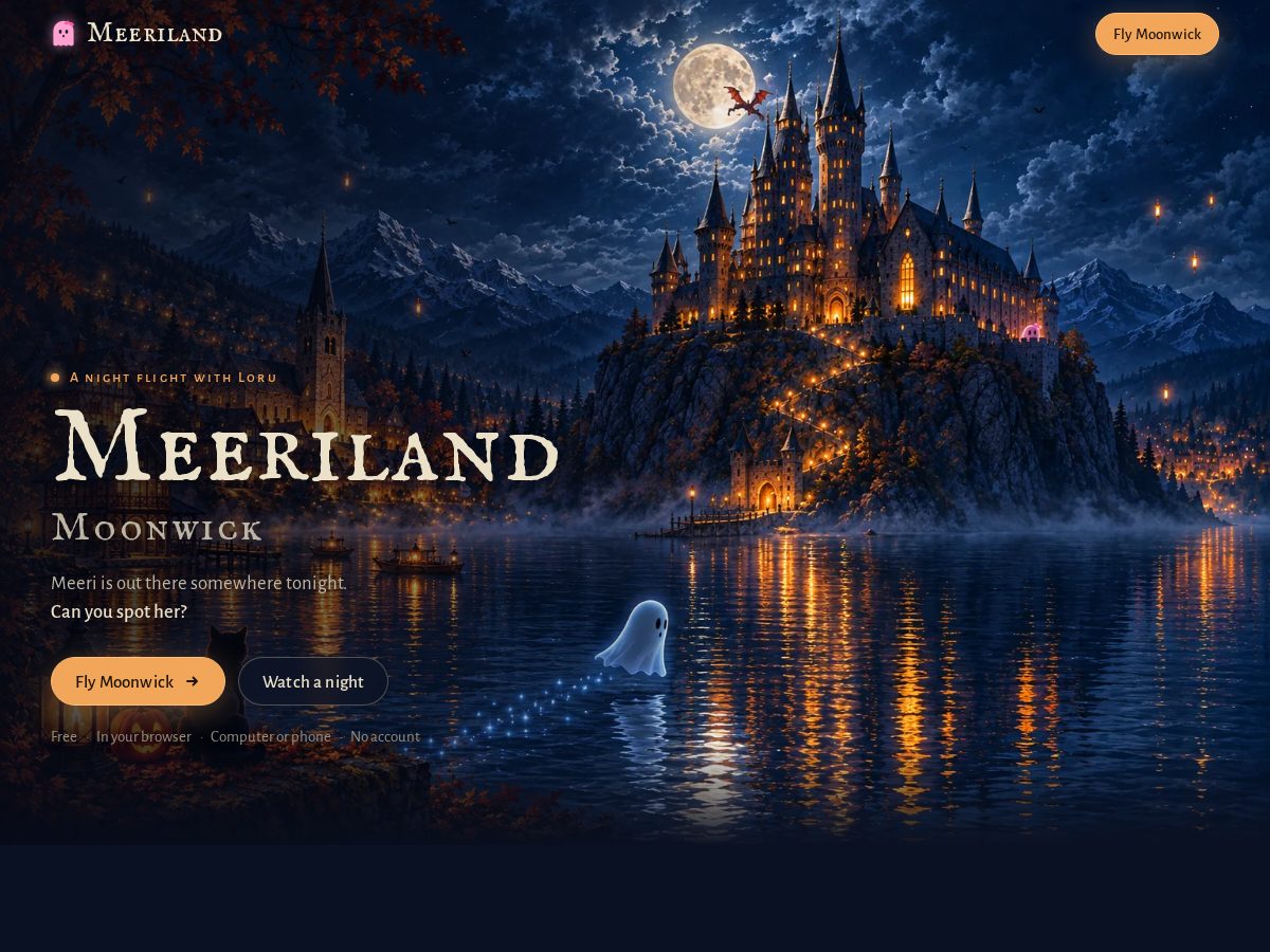 Landing-page snapshot of meeriland.app