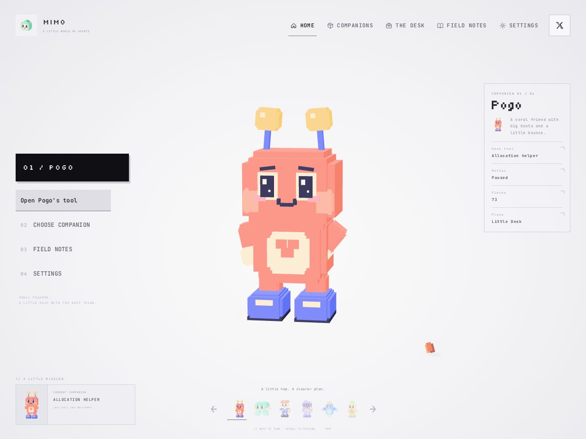 Landing-page snapshot of mimoagents.fun