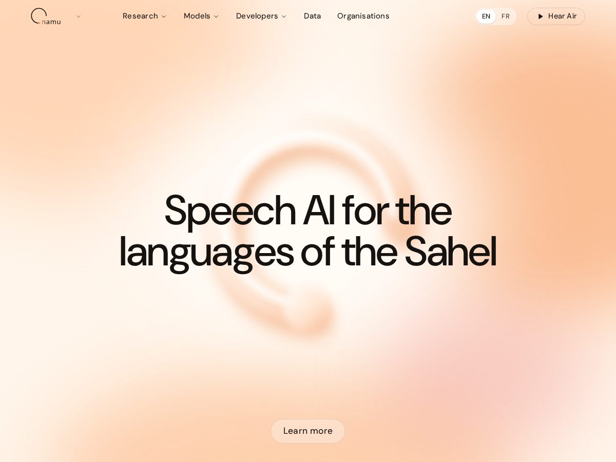 Landing-page snapshot of namuai-lab.com