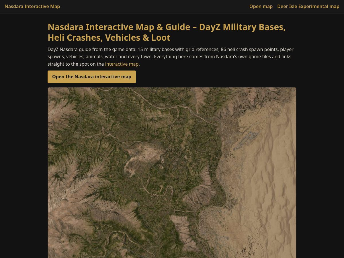 Landing-page snapshot of nasdaramap.com