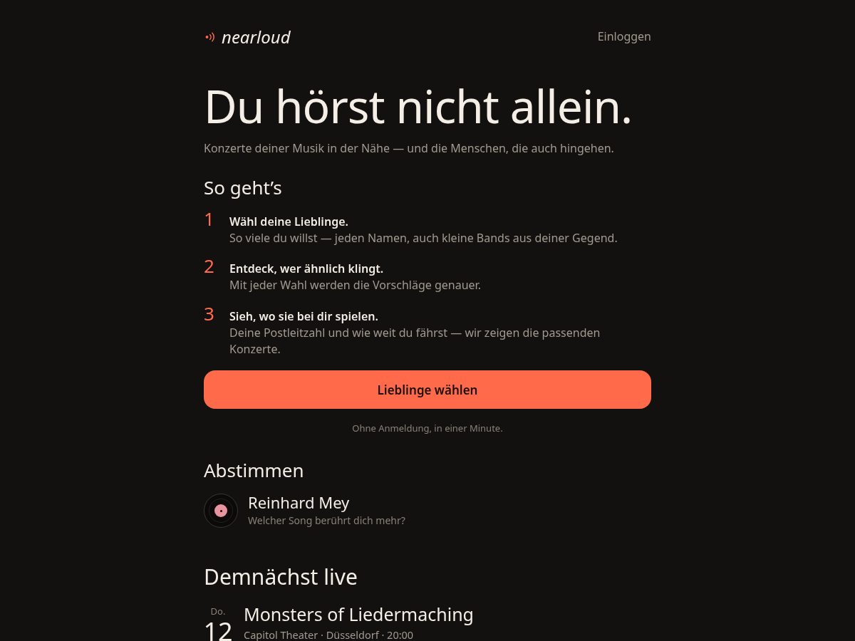 Landing-page snapshot of nearloud.com