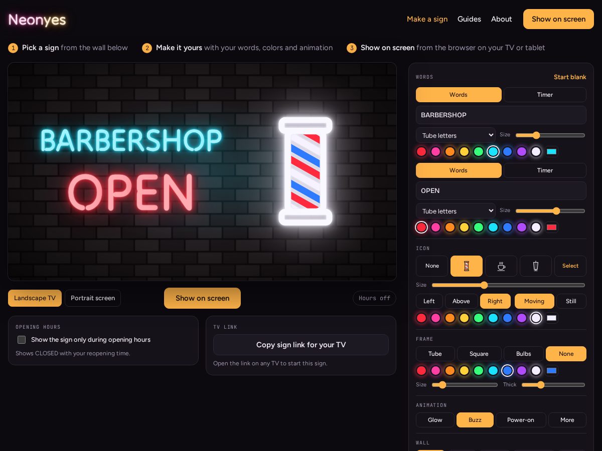 Landing-page snapshot of neonyes.com