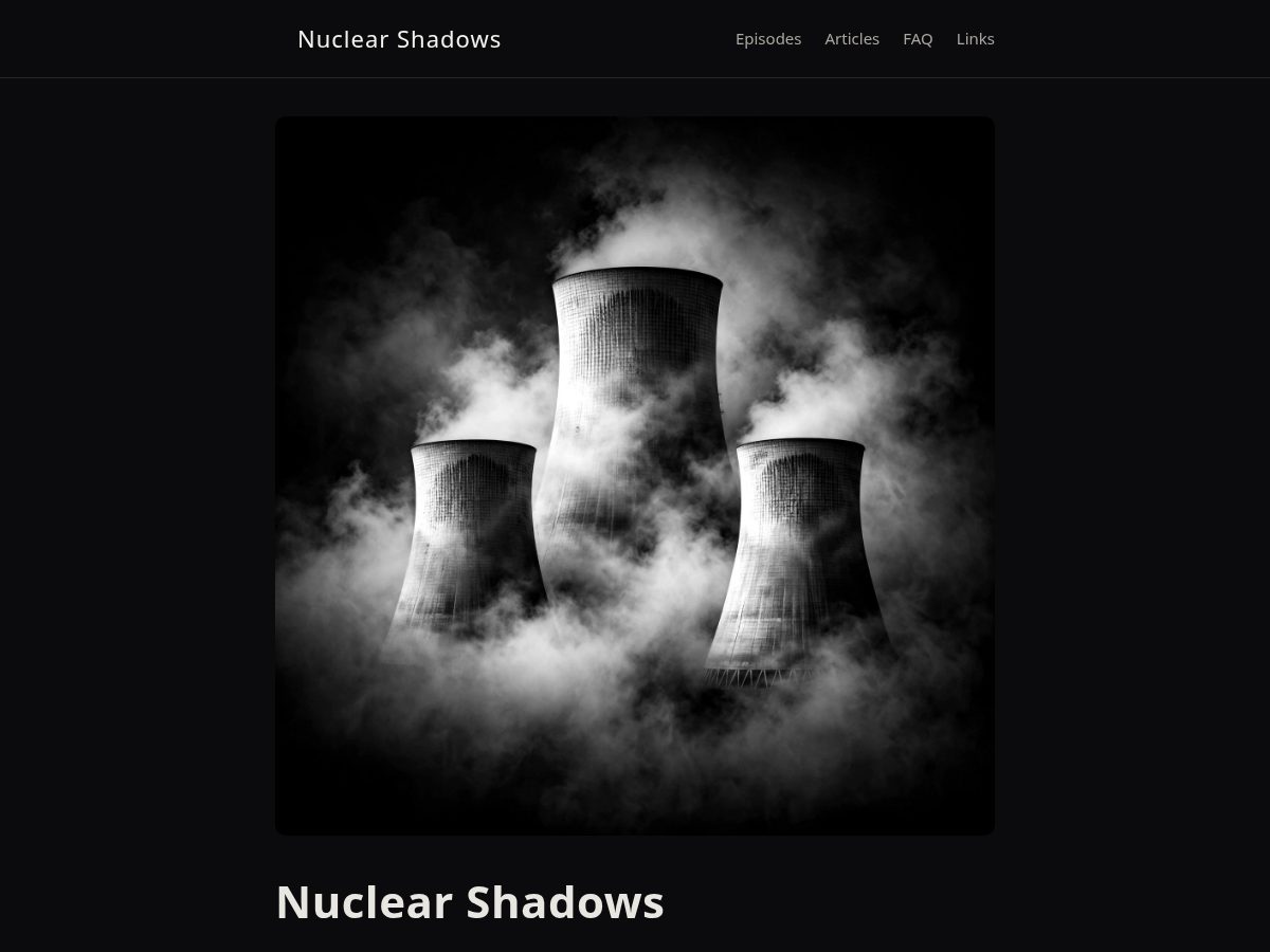 Landing-page snapshot of nuclearshadowspod.com
