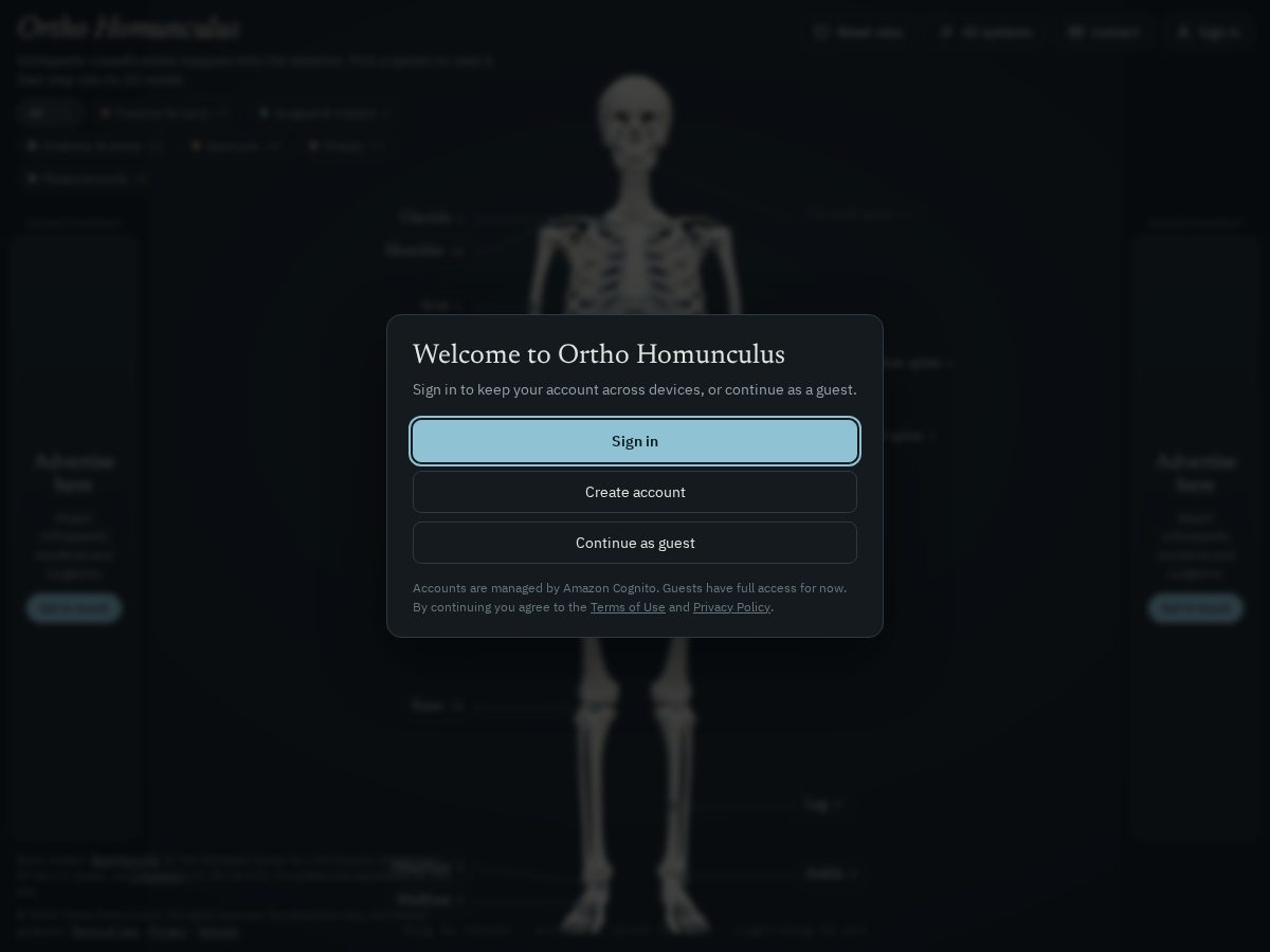 Landing-page snapshot of orthohomunculus.com