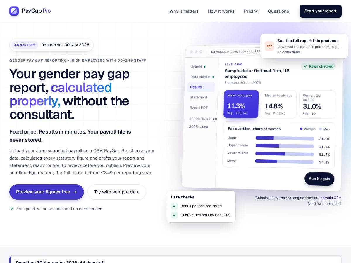 Landing-page snapshot of paygappro.com