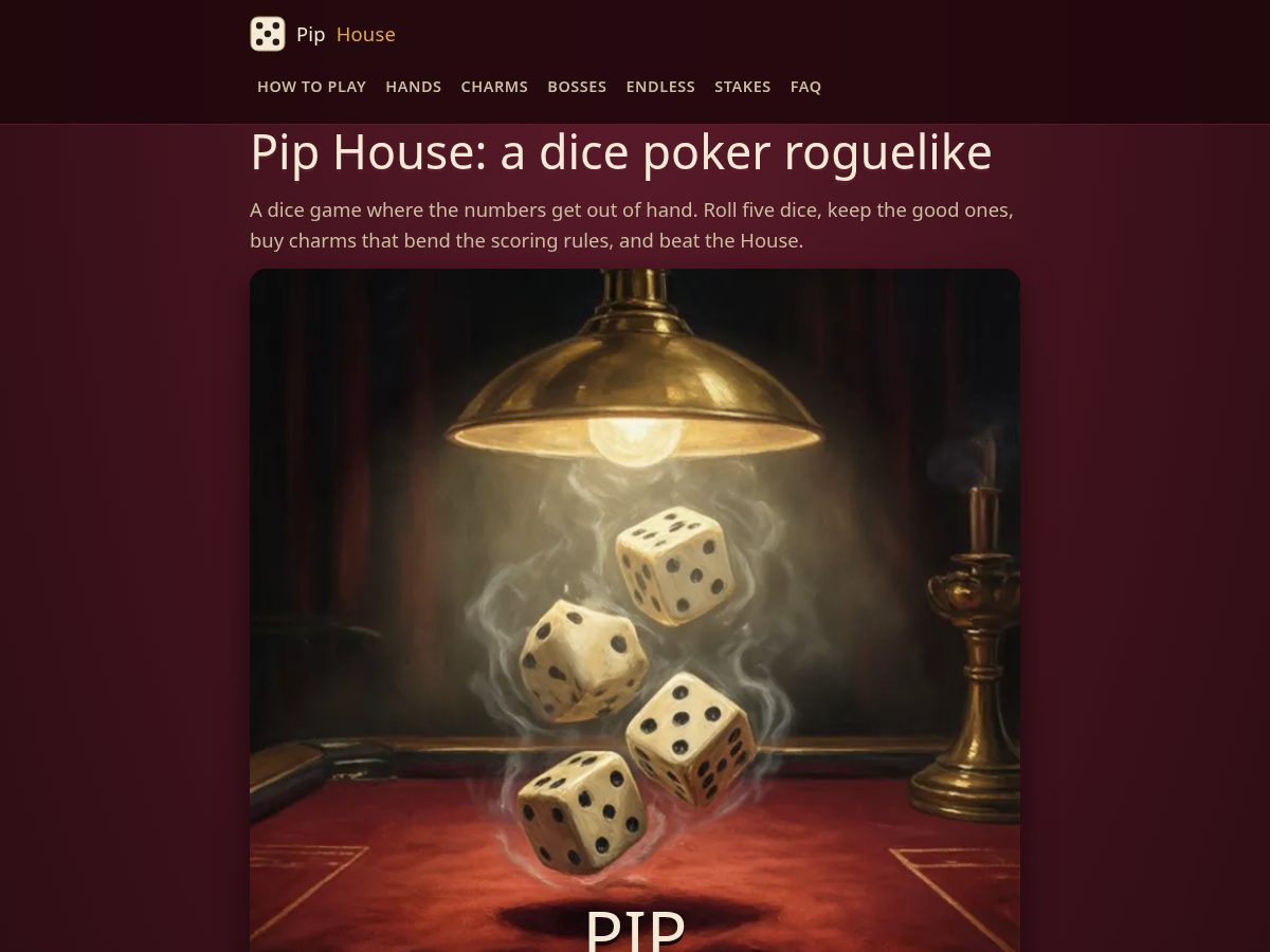 Landing-page snapshot of piphouse.app