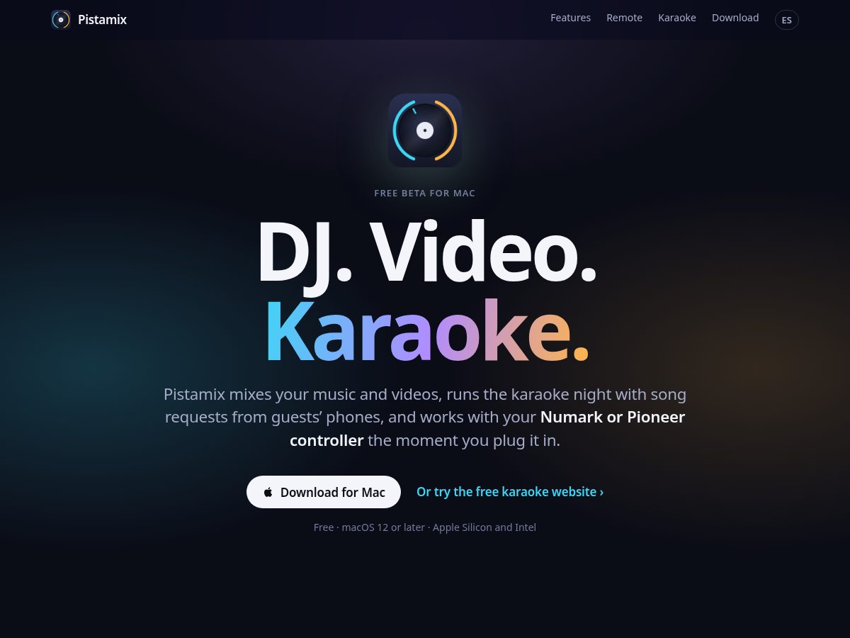 Landing-page snapshot of pistamix.com