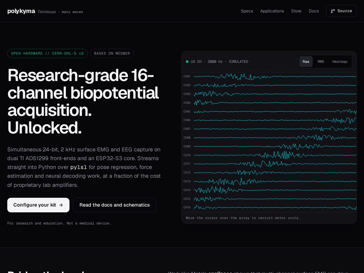 Landing-page snapshot of polykyma.com