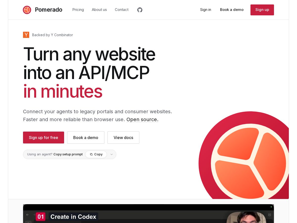 Landing-page snapshot of pomerado.xyz