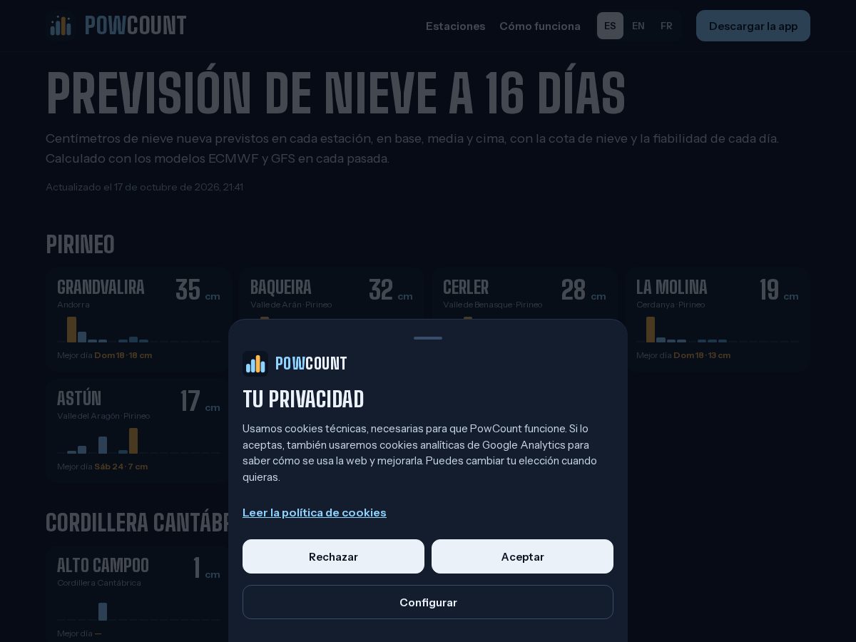 Landing-page snapshot of powcount.com