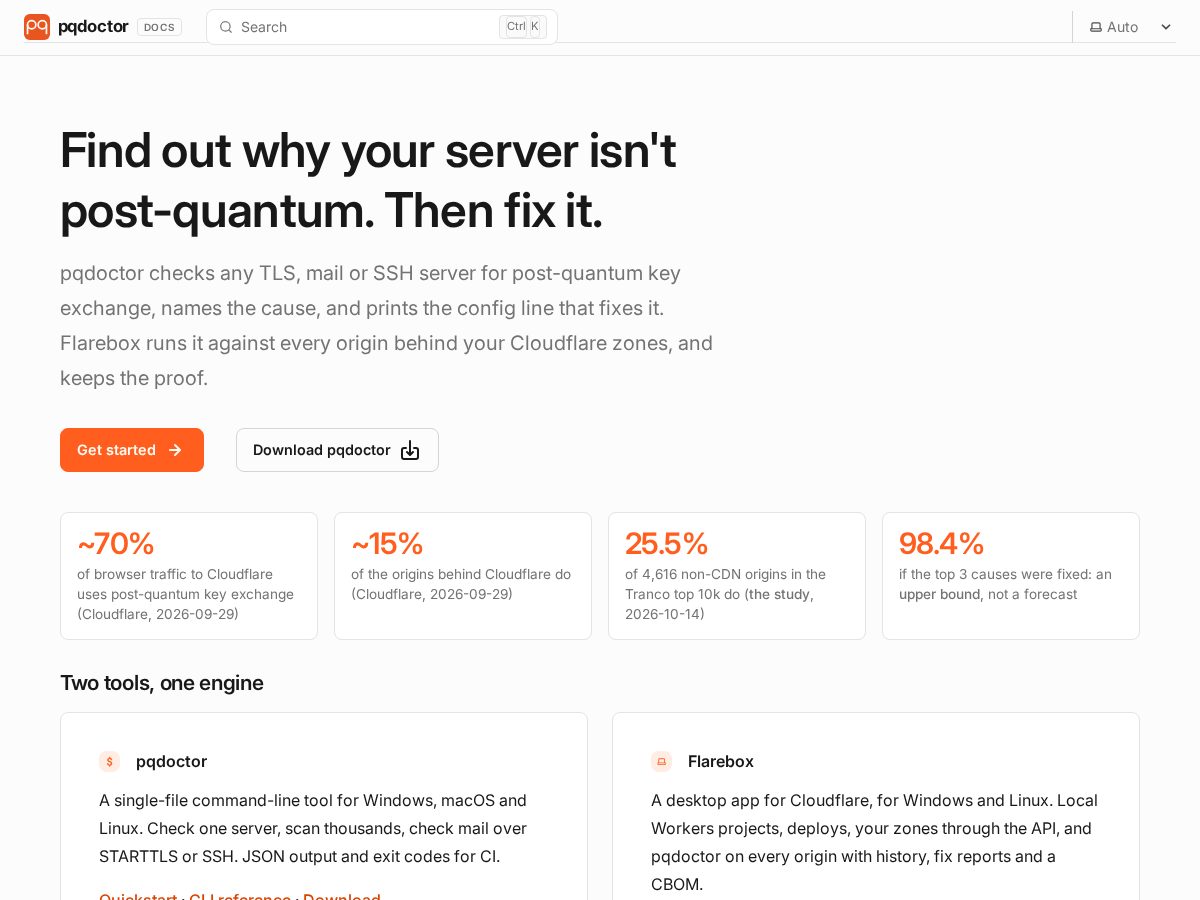 Landing-page snapshot of pqdoctor.com