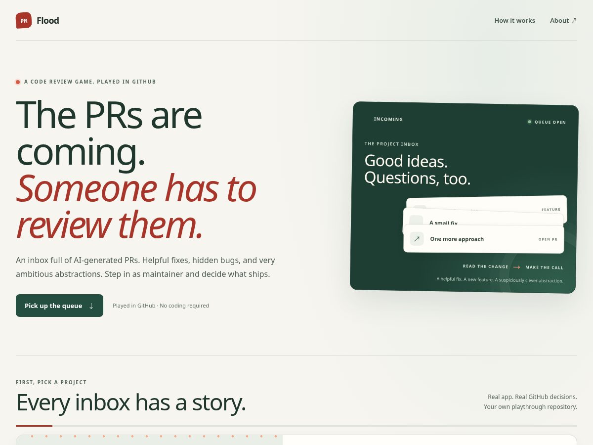 Landing-page snapshot of pr-flood.lol