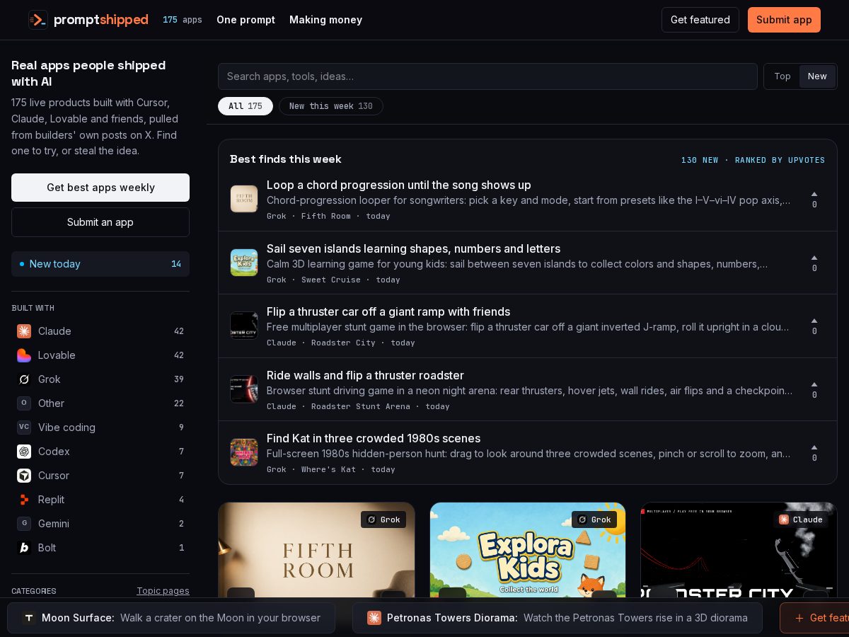 Landing-page snapshot of promptshipped.com