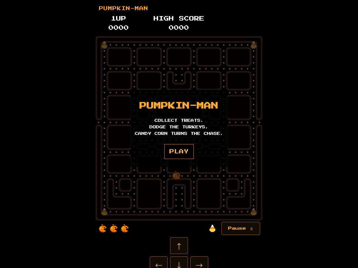 Landing-page snapshot of pumpkin-man.com