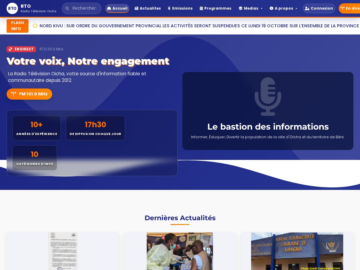 Landing-page snapshot of radiotelevisionoicha.net