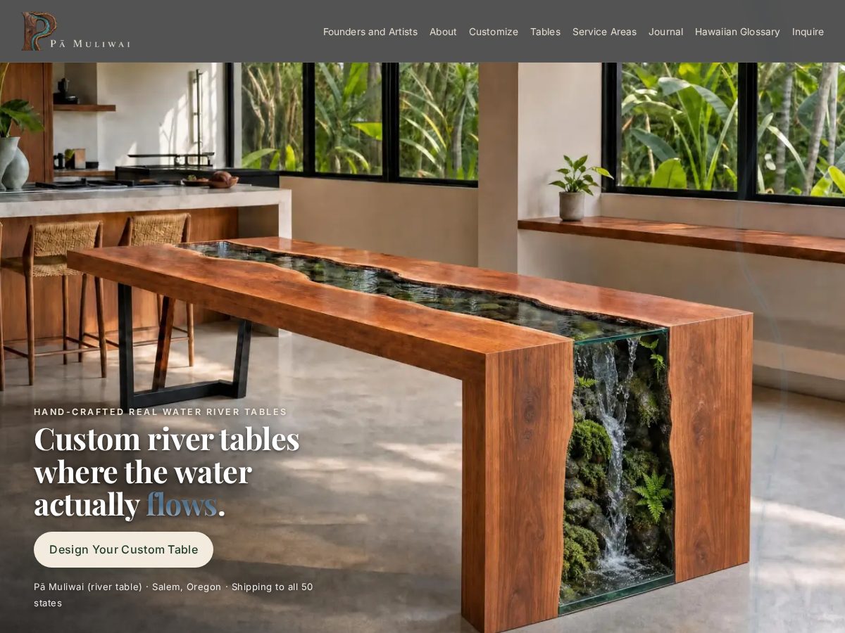 Landing-page snapshot of realrivertables.com