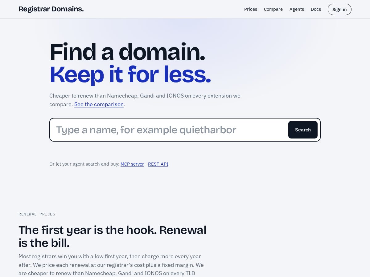 Landing-page snapshot of registrar-domains.com
