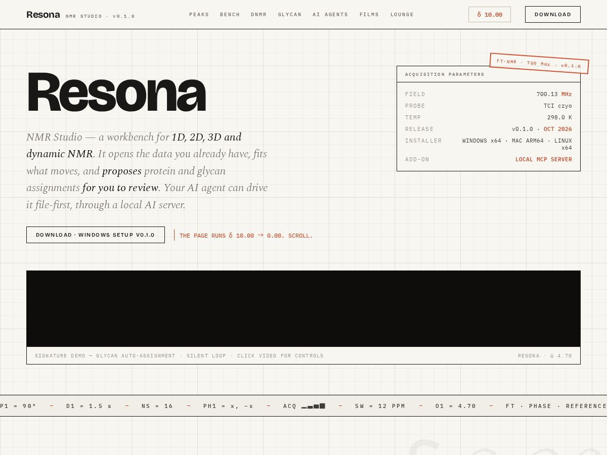Landing-page snapshot of resona-nmr.com