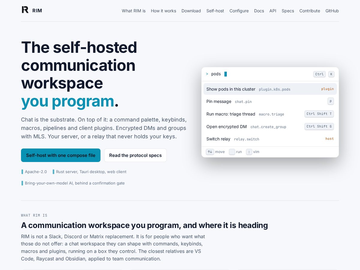 Landing-page snapshot of rim-platform.org