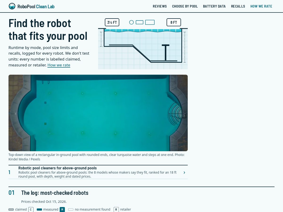 Landing-page snapshot of robopoolcleanlab.com