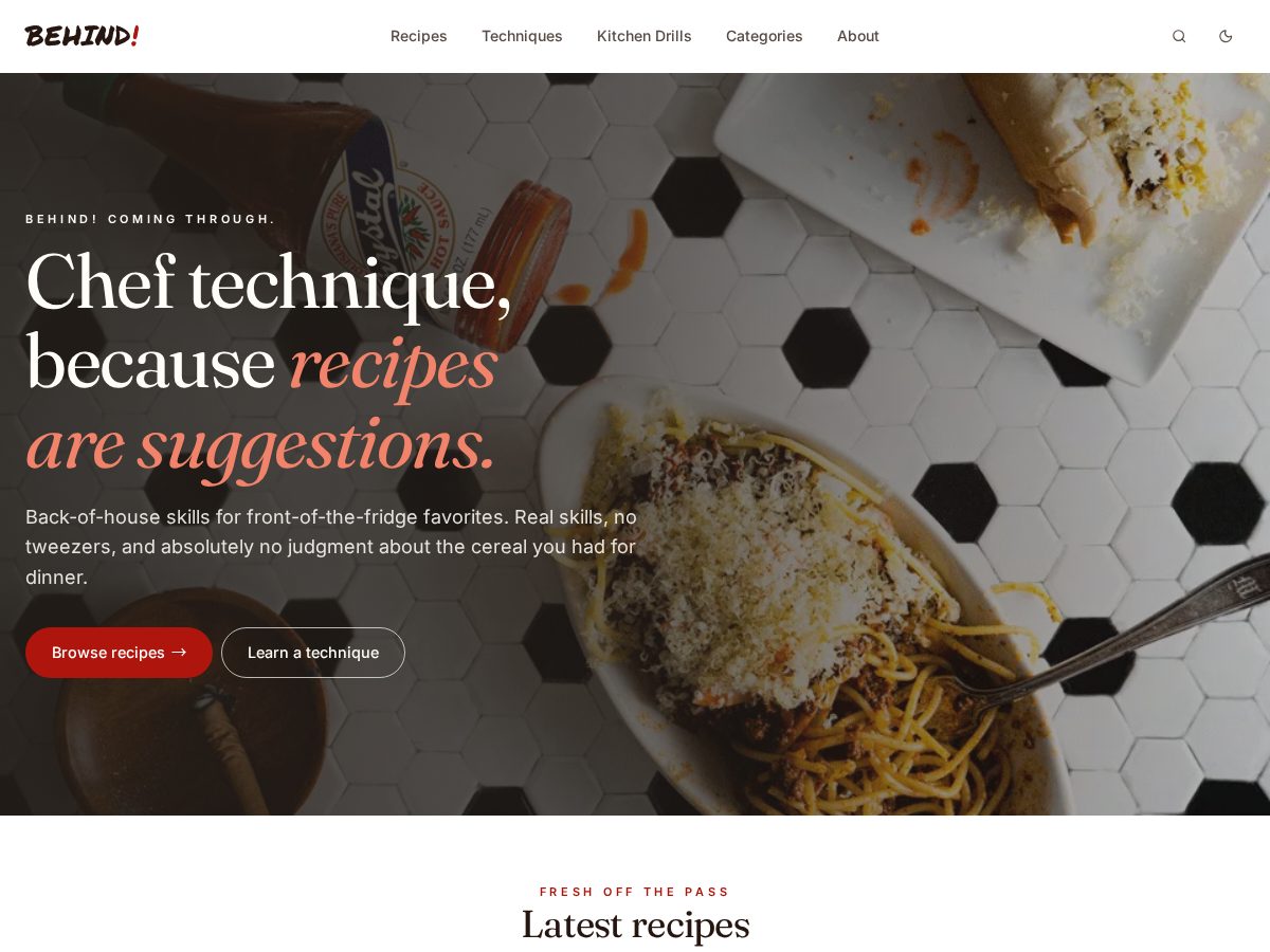 Landing-page snapshot of saybehind.com