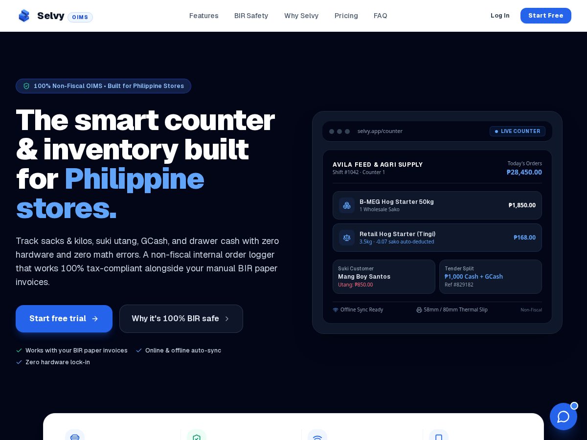 Landing-page snapshot of selvyoims.store