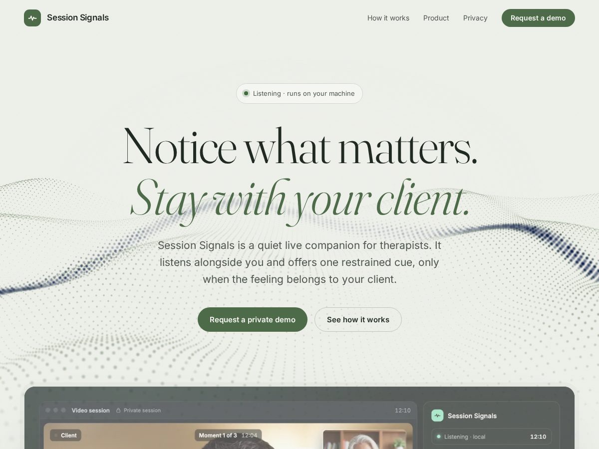 Landing-page snapshot of sessionsignals.app