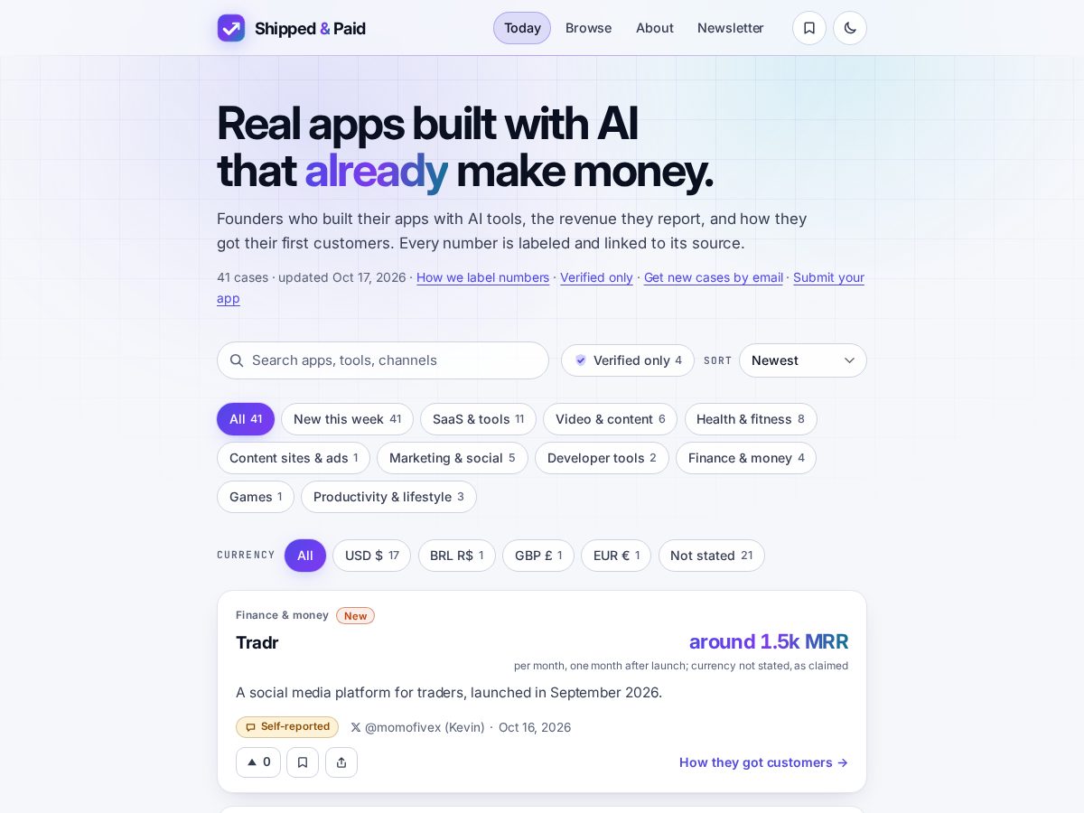 Landing-page snapshot of shippedandpaid.com