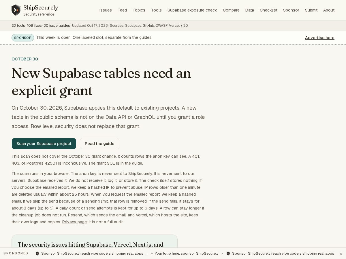 Landing-page snapshot of shipsecurely.dev