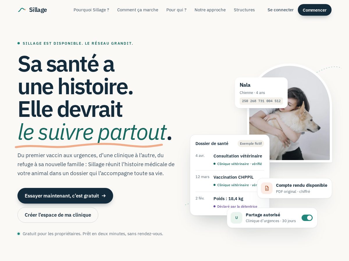 Landing-page snapshot of sillage-sante.com