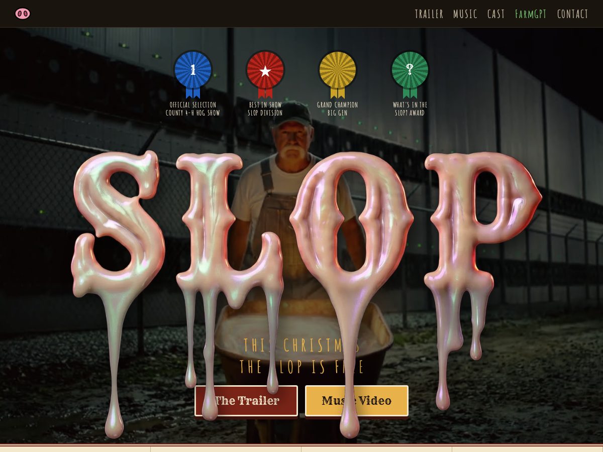 Landing-page snapshot of sloppininthefreeworld.com