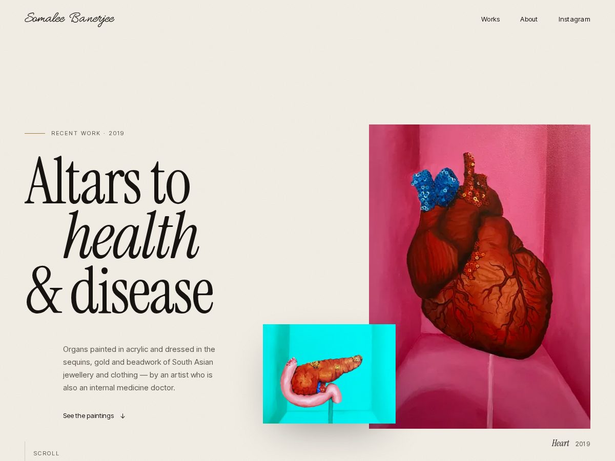 Landing-page snapshot of somaleebanerjee.com