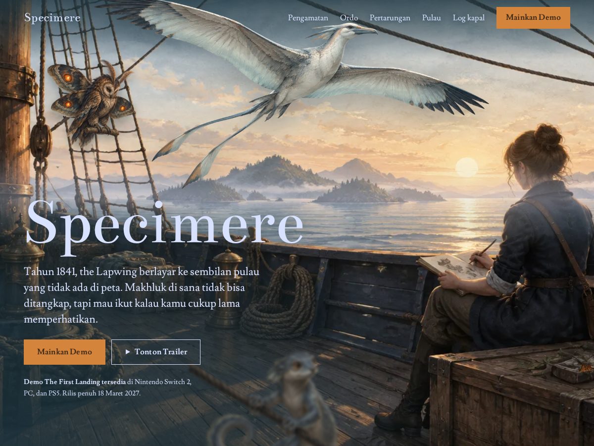 Landing-page snapshot of specimere.com