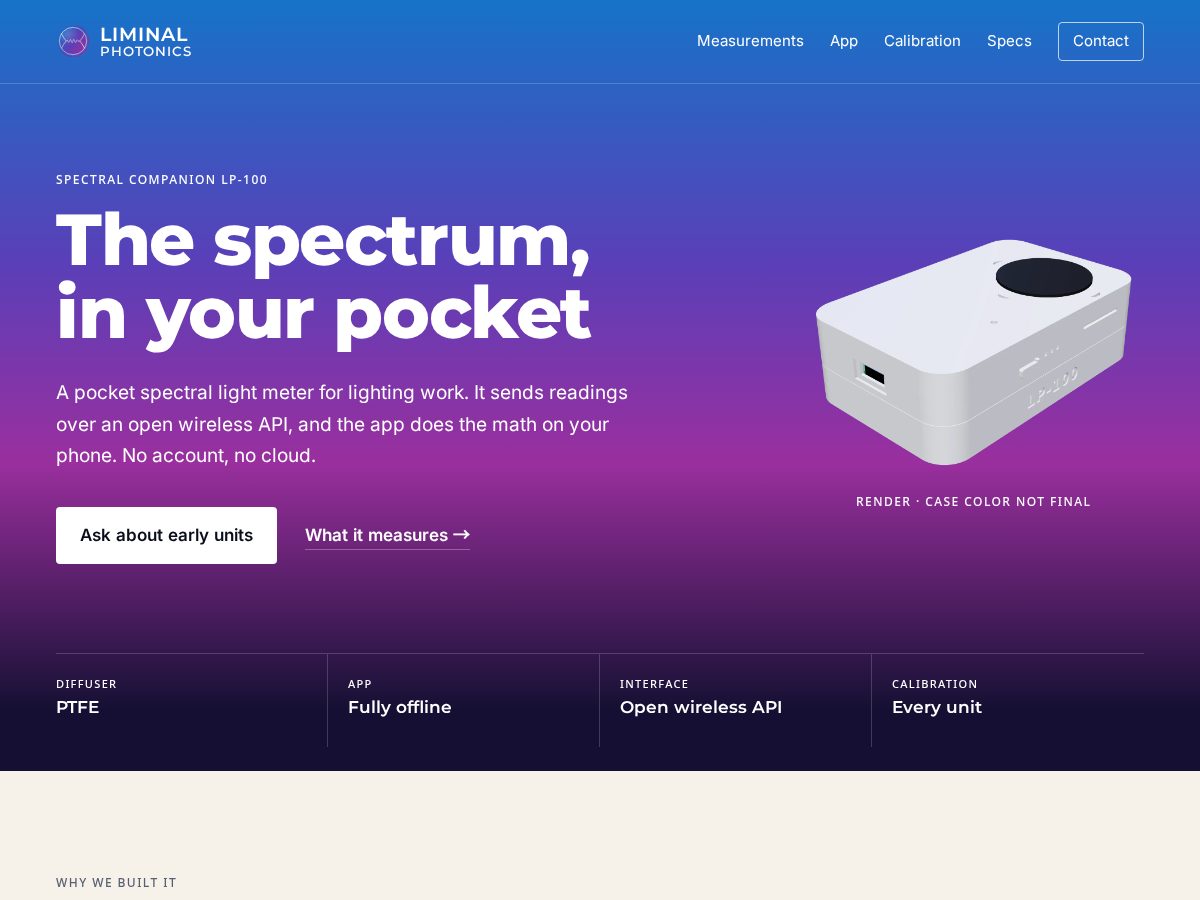 Landing-page snapshot of spectralcompanion.com