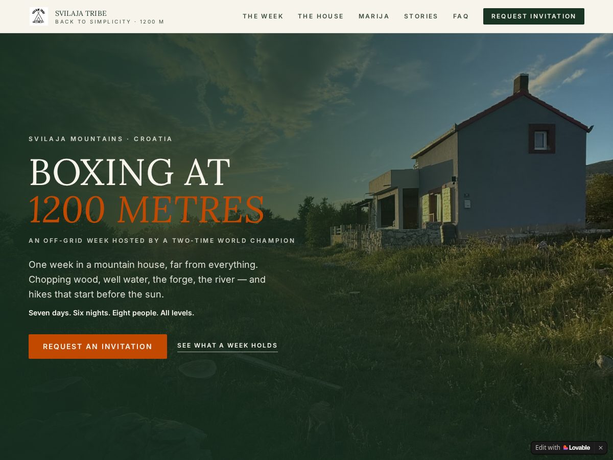 Landing-page snapshot of svilajatribe.com