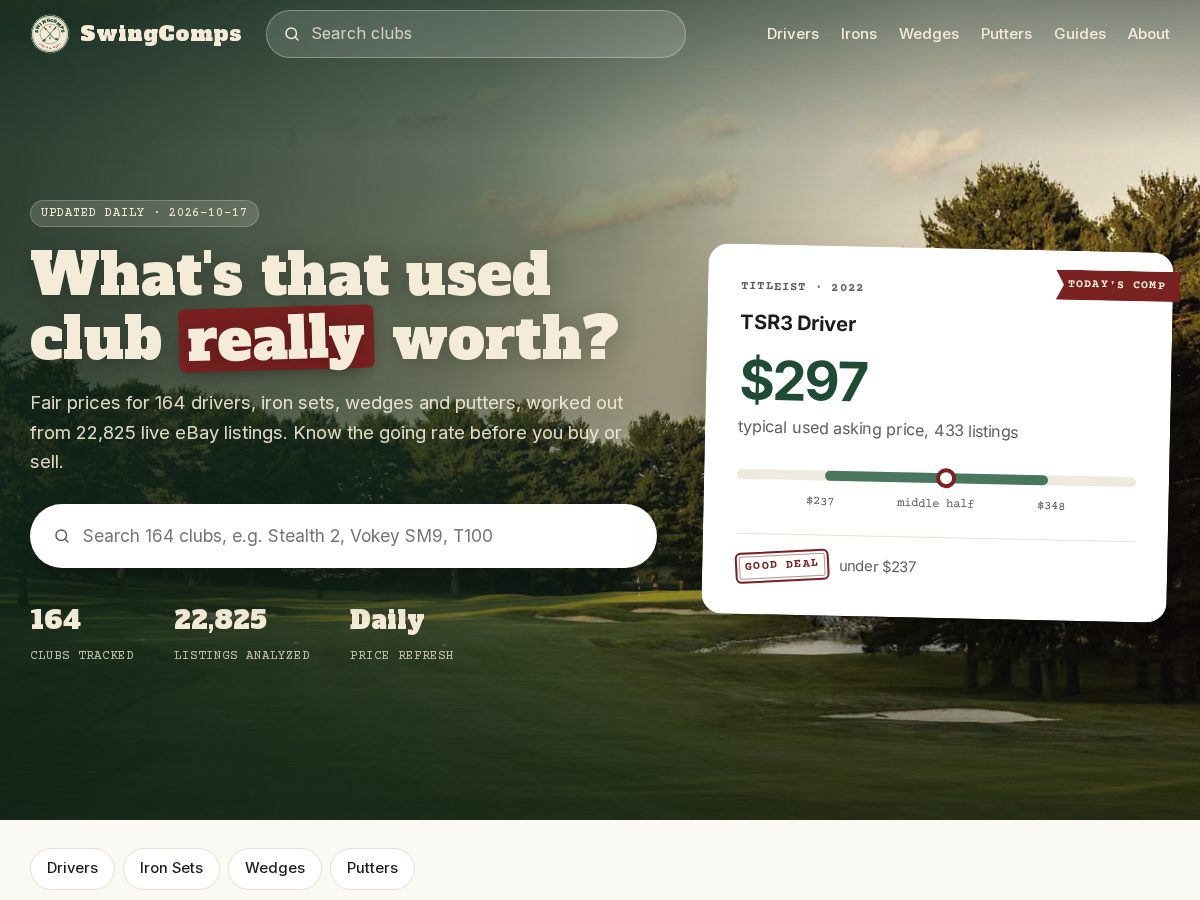 Landing-page snapshot of swingcomps.com