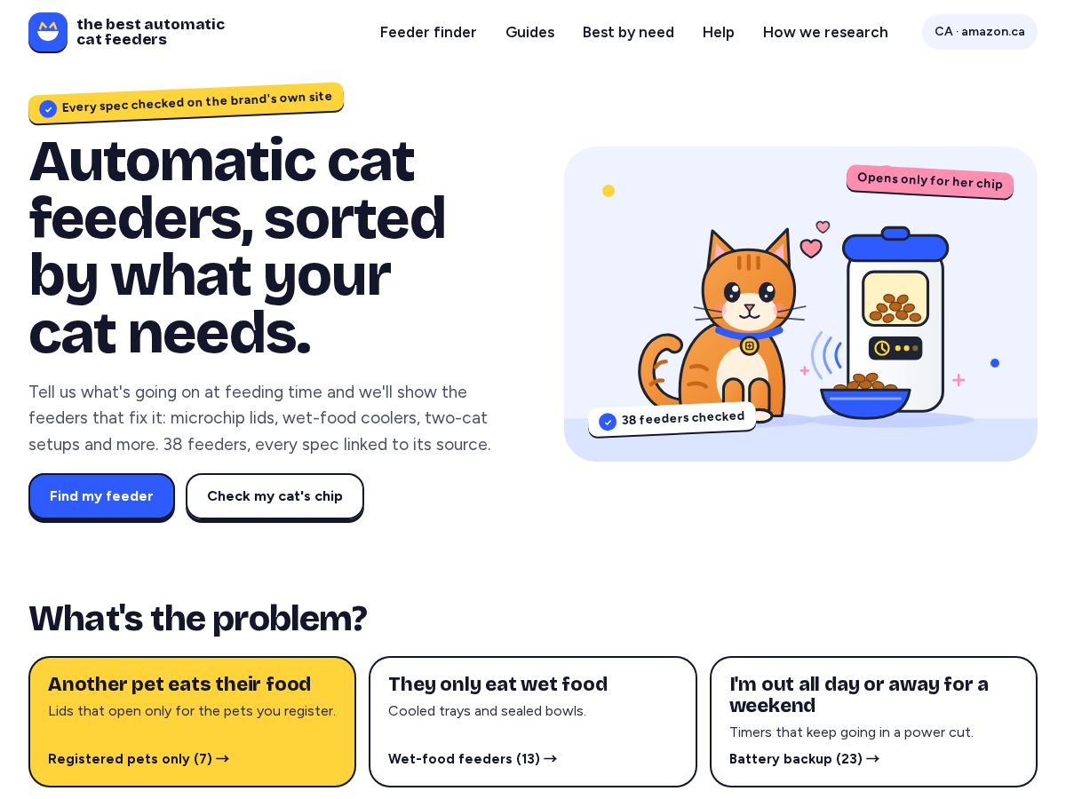 Landing-page snapshot of thebestautomaticcatfeeder.com