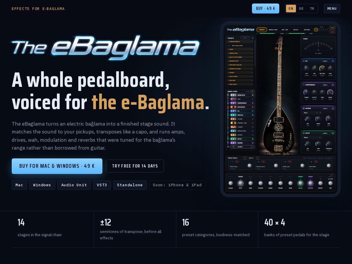 Landing-page snapshot of theebaglama.com