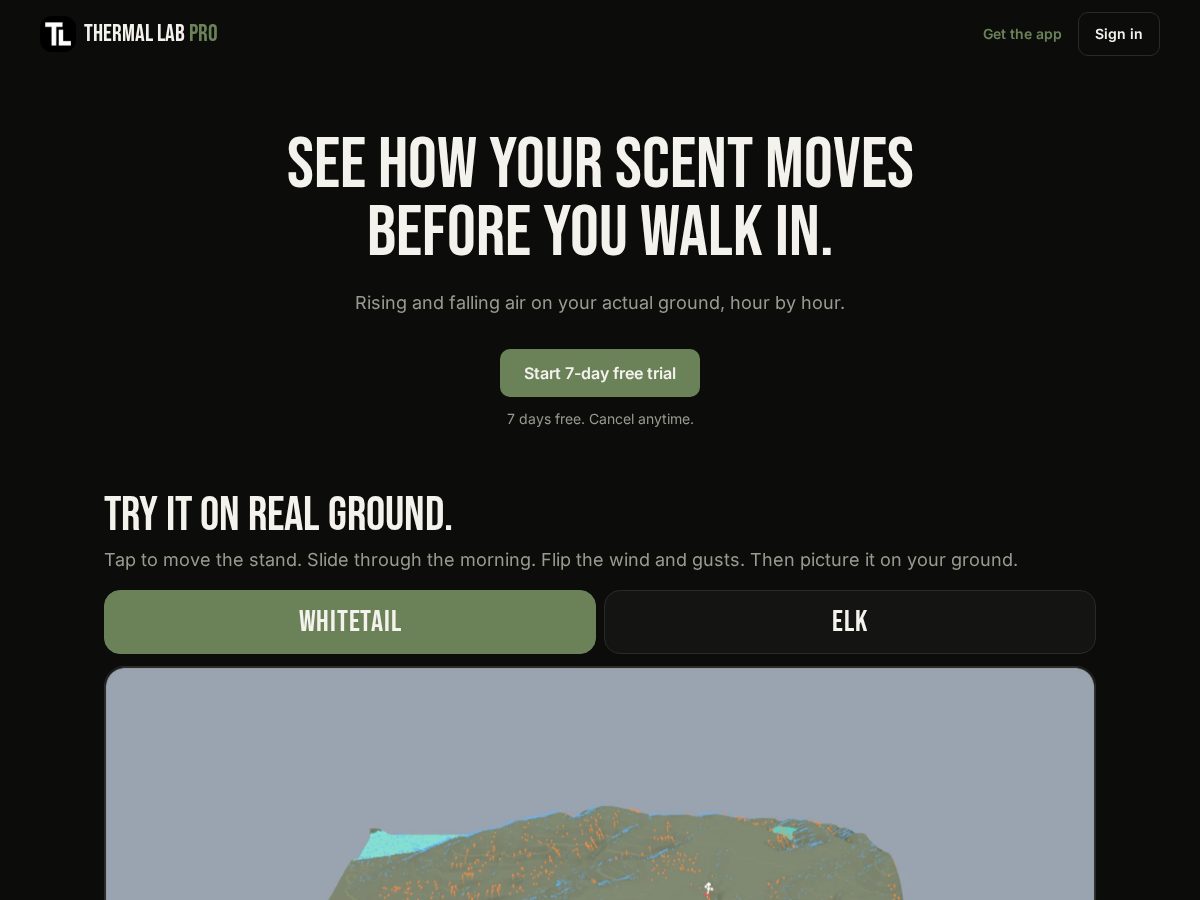 Landing-page snapshot of thermallabpro.com