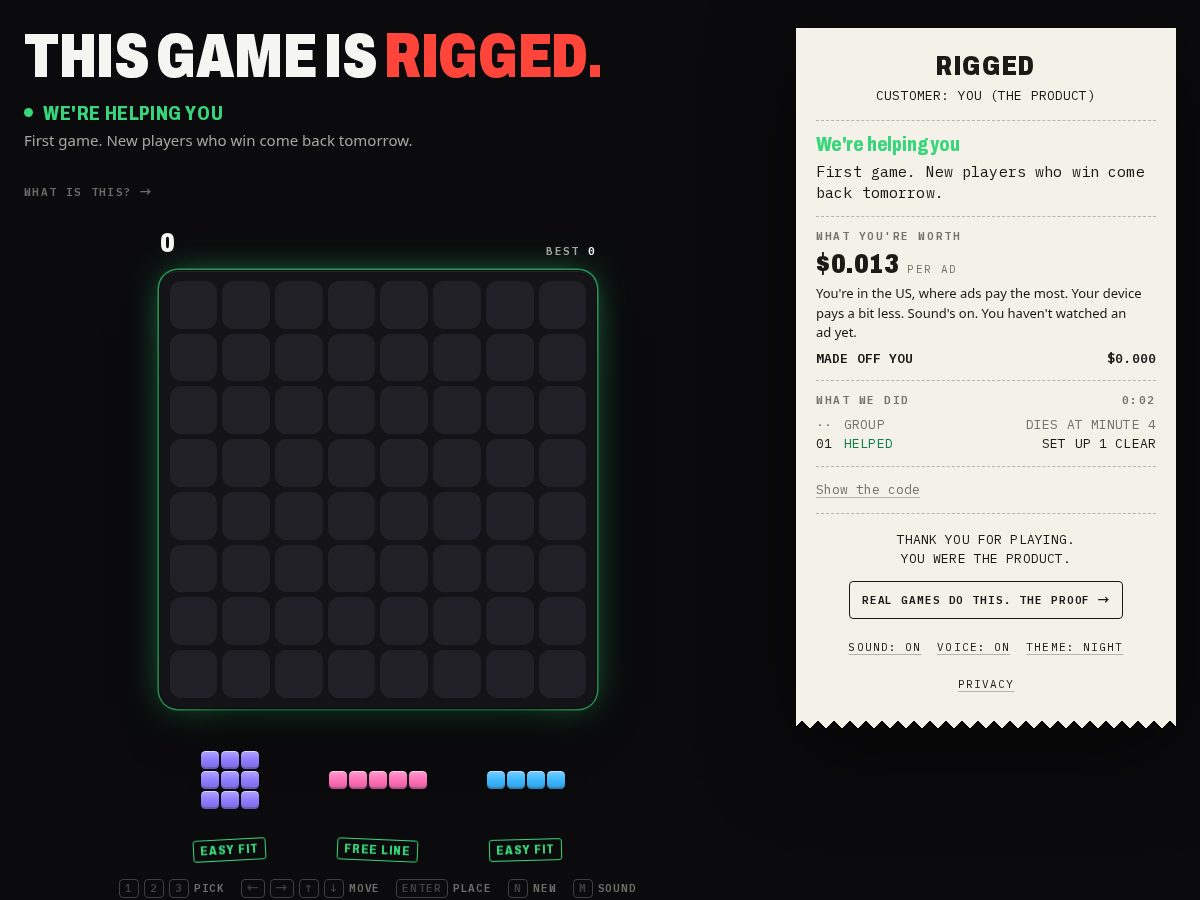Landing-page snapshot of thisisrigged.com