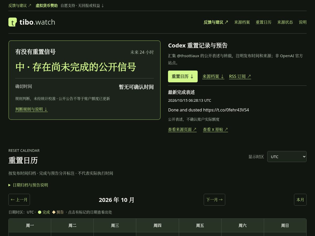 Landing-page snapshot of tibo.watch