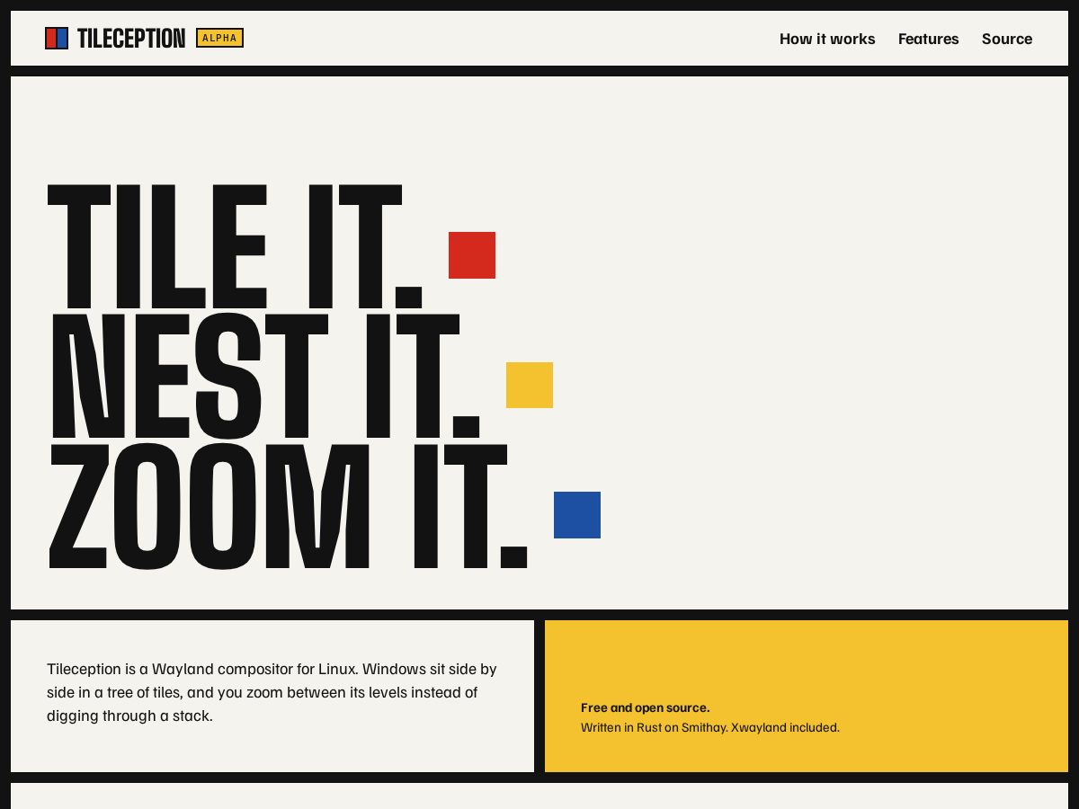 Landing-page snapshot of tileception.space