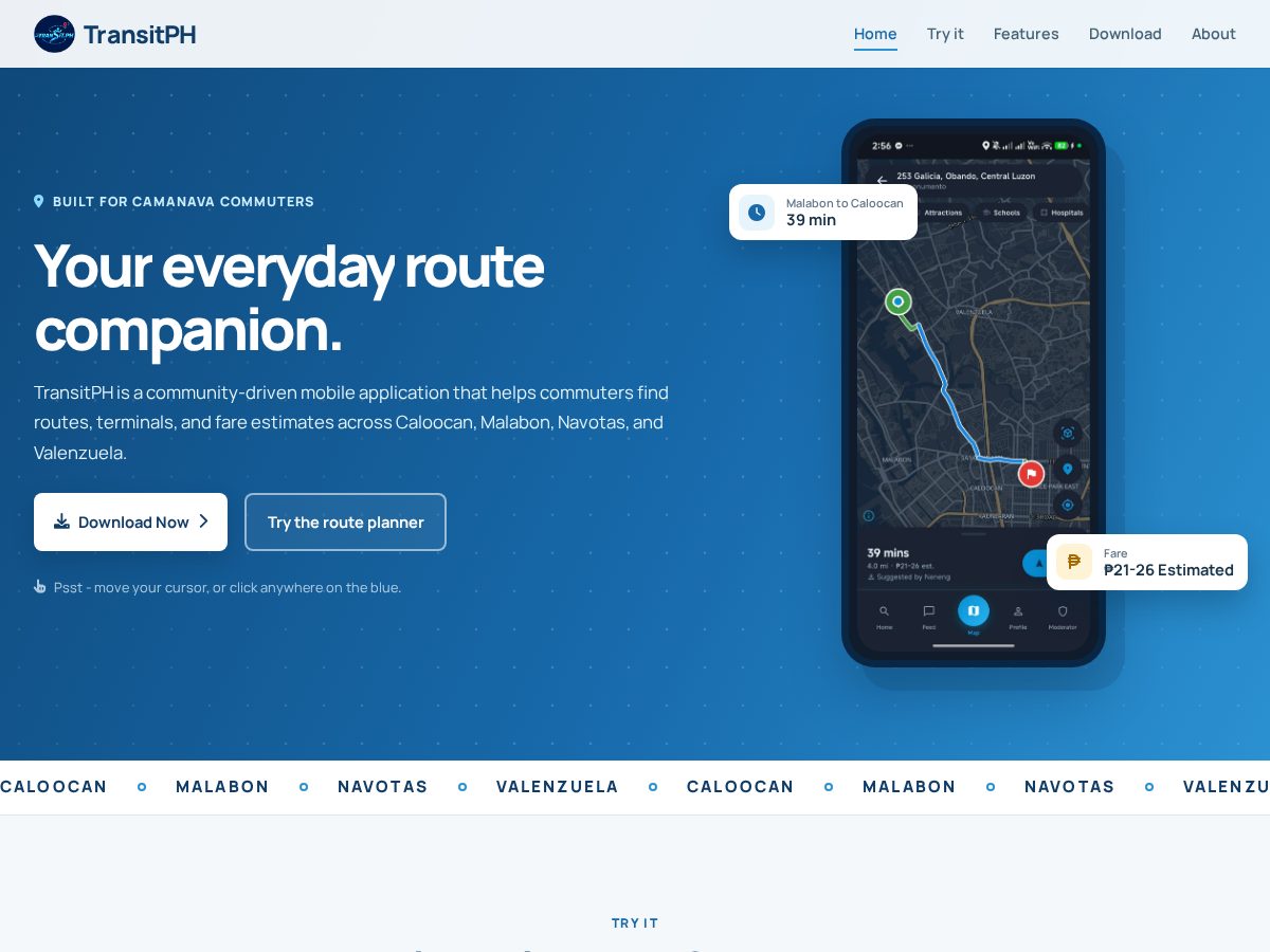 Landing-page snapshot of transitph.app