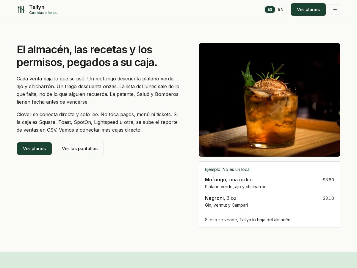 Landing-page snapshot of usetallyn.com