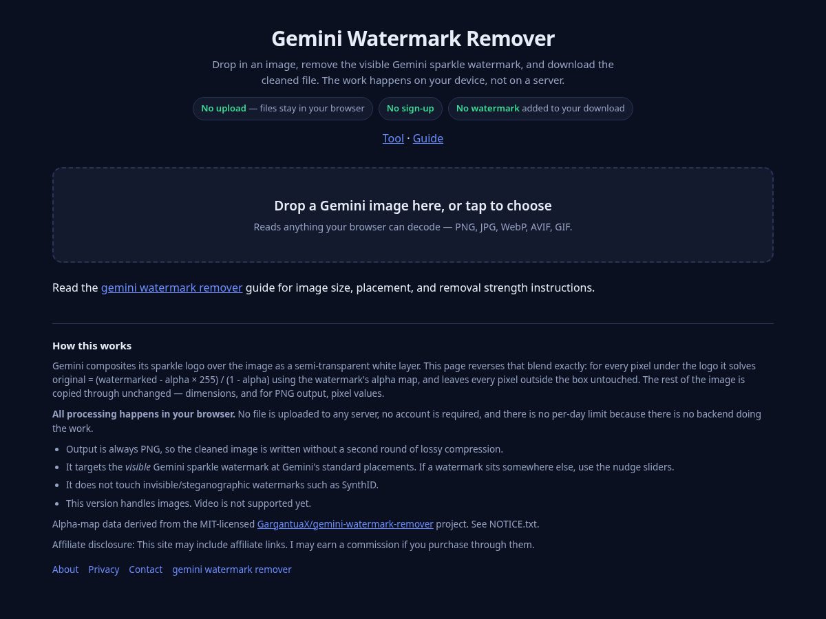 Landing-page snapshot of watermarkundo.com