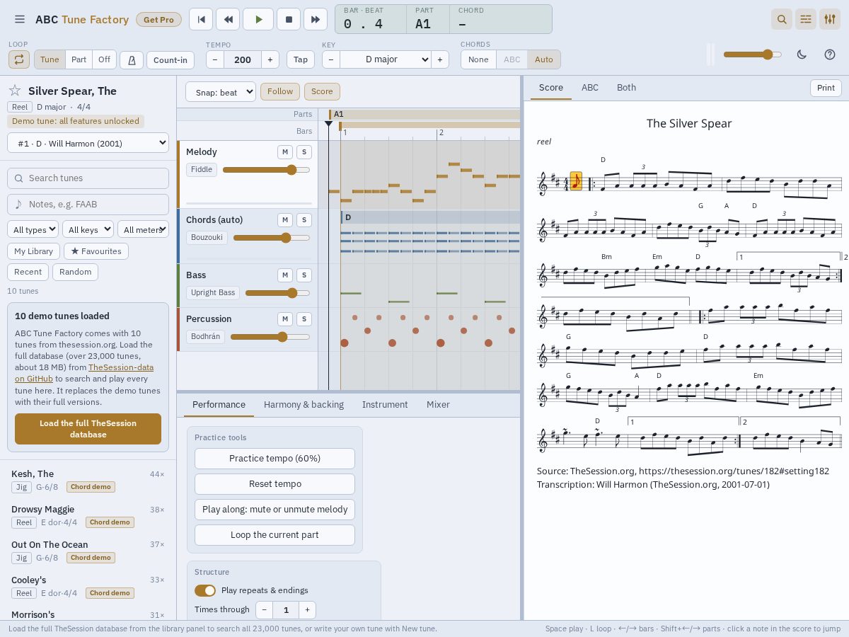 Landing-page snapshot of abctunefactory.com