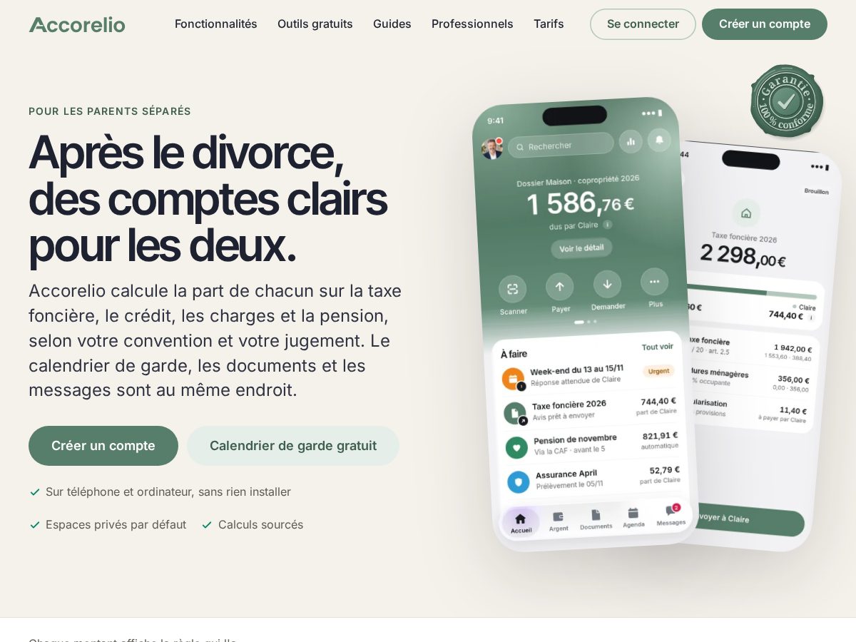 Landing-page snapshot of accorelio.com