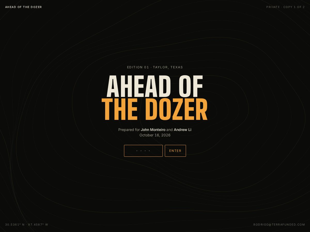 Landing-page snapshot of aheadofthedozer.com