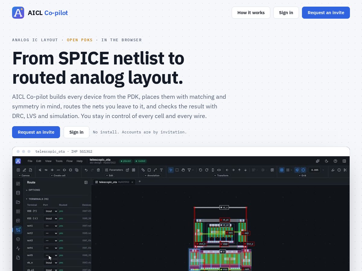 Landing-page snapshot of aicl-copilot.com
