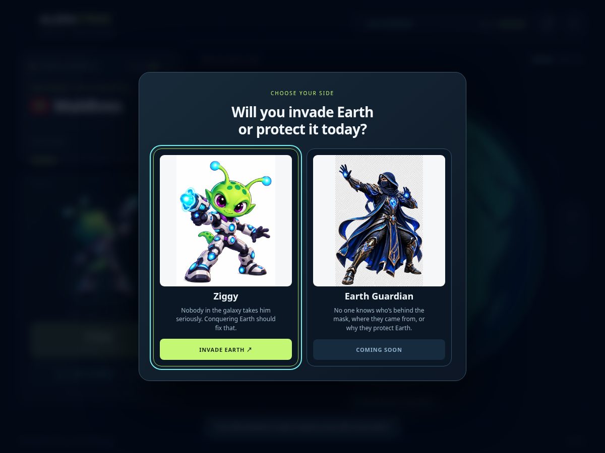 Landing-page snapshot of alienstrike.app